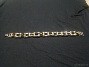 Moto náramek, moto řetěz, zlatostříbrný- nový