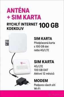 LTE anténa + SIM datamánie 100GB