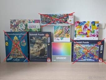 Puzzle různé druhy (1000 dílků)