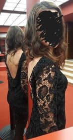 Luxusní černé krajkové společenské šaty