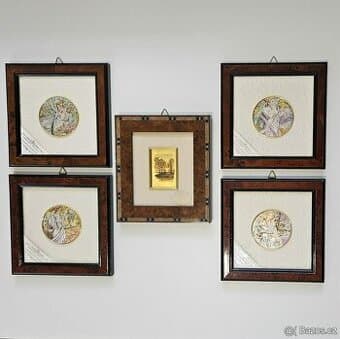 STAROŽITNÉ STŘÍBRNÉ PLAKETY - RUČNÍ MALBA