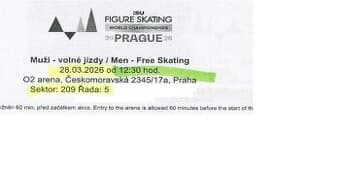PRODÁM VIP LÍSTEK- Mistrovství světa v krasobruslení 2026