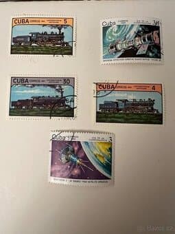 staré známky Kuba 5 ks
