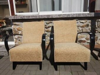Křesla J.Halabala,typ C Kanadky.Po renovaci.