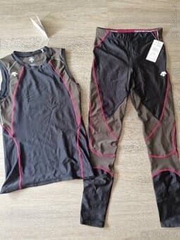 Nový dámský set legin a vesty na běh Descente vel. S