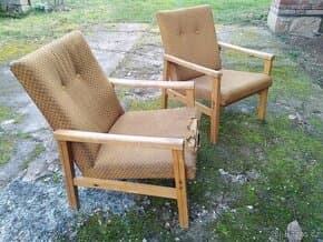 Křesla k prečalounění, cena za obě dohromady 300Kč