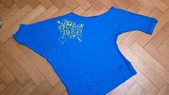 Nové zajímavé modré tričko Broadway,vel.S/M