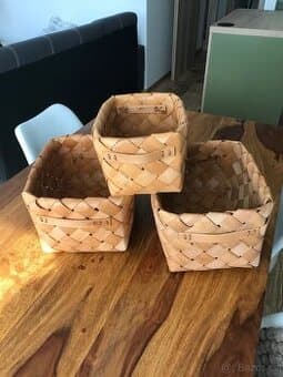 Dřevěné košíky s uchy 3ks
