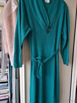 Modré dámské šaty/úplet vel 40