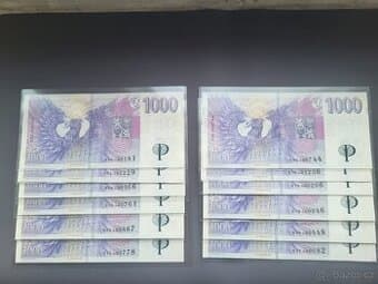 1000 Kč s přítískem