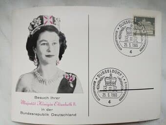 Pohlednice na památku návštěvy královny Alžběty II