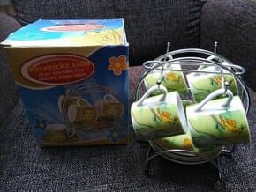 4 ks keramické hrníčky s podšálkem, obsah 70 ml