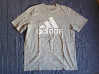 Šedé triko Adidas Essentials Single Jersey Big Logo - XL