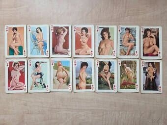 Staré retro pokerové karty, kompletní sada