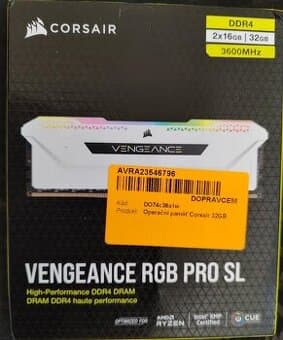 DDR4 2x16 GB, 3600MHz, CL18