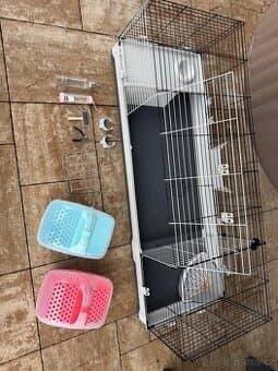 Velká vybavená klec + 2ks přepravka