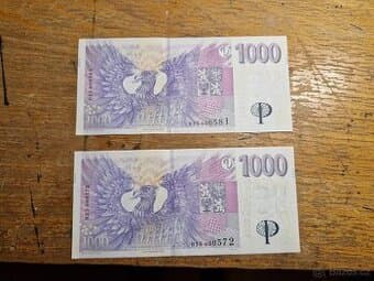 1000 kč s přítiskem 30 let ČNB