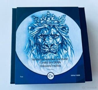 STŘÍBRNÁ MEDAILE ČESKÝ LEV 2024 inkusní ražba