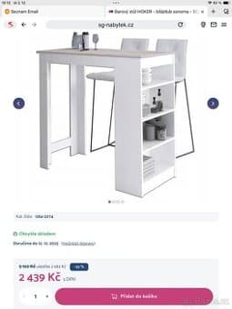 Barový jidelni stul s policemi