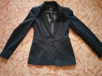 Dámské sako F&F, černá barva s pruhy, velikost 34, nové