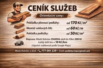 Pokládka podlah – laminát, vinyl, dřevo | MB a okolí