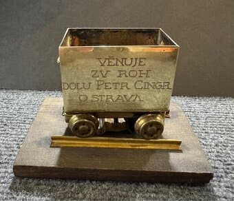 Těžítko dekorace Důlni vozík
