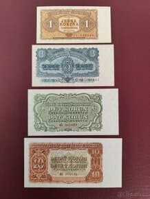 Sestava bankovek 1-100 Kčs 1953 UNC