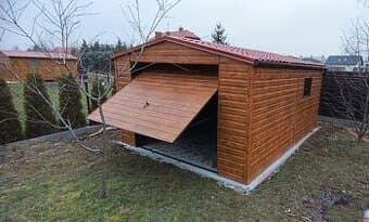 Plechová garáž 4x5 -zlatý dub