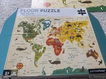 Petit Collage Floor puzzle - svět OUR WORLD