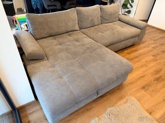 Rozkládací rohová sedačka s úložným prostorem