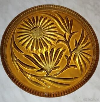 Krásný podnos tác lisované sklo