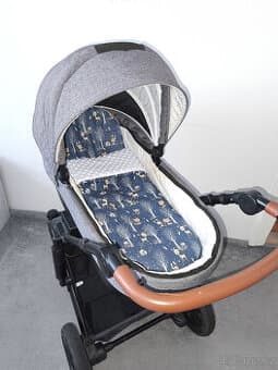 Nová souprava do kočárku lesní zvířátka+bílé minky