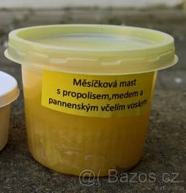 Mast měsíček,propolis,med a panenský včelý vosk