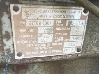 Motor Zetor 8001 na díly vše po GO nebo složený celek