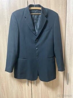 Pánské černé sako Andrea Martelli vel. XL – delší střih