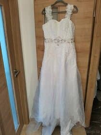 Svatební šaty vel. 38-40, výška postavy 170cm +7cm boty